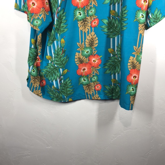 Lvish blue tropical button down shirt size 2XL - Picture 10 of 12